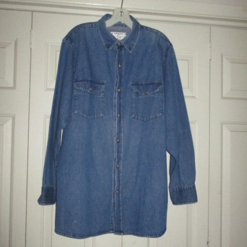 CRAZY COWBOY L/S B/F Denim Shirt Men 1XL